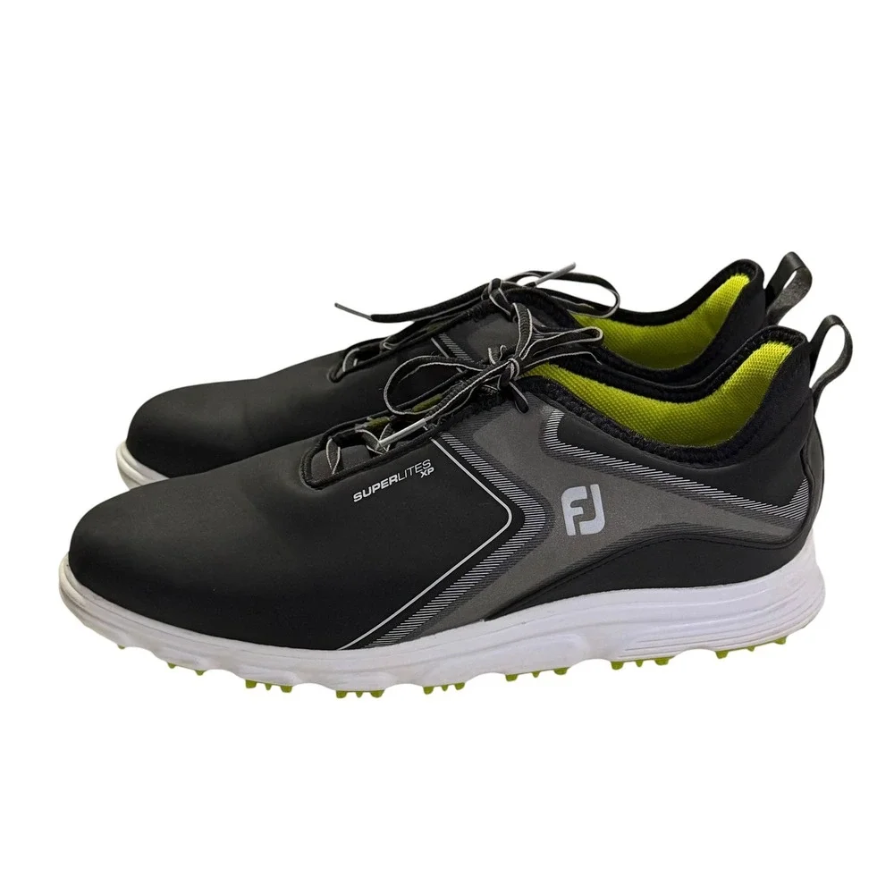 FootJoy SuperLites XP Mens Golf Shoes Black Grey Spikeless 58075 Size 11.5 W